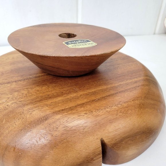 Monkey Pod Revolving Lazy Susan Divided Snack Tray - Picture 4 of 6